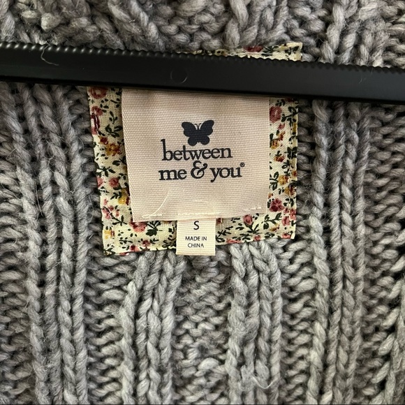 Anthropologie Between Me & You Cardigan Shrug Sweater Size S Gray Wool Blend - Picture 2 of 4